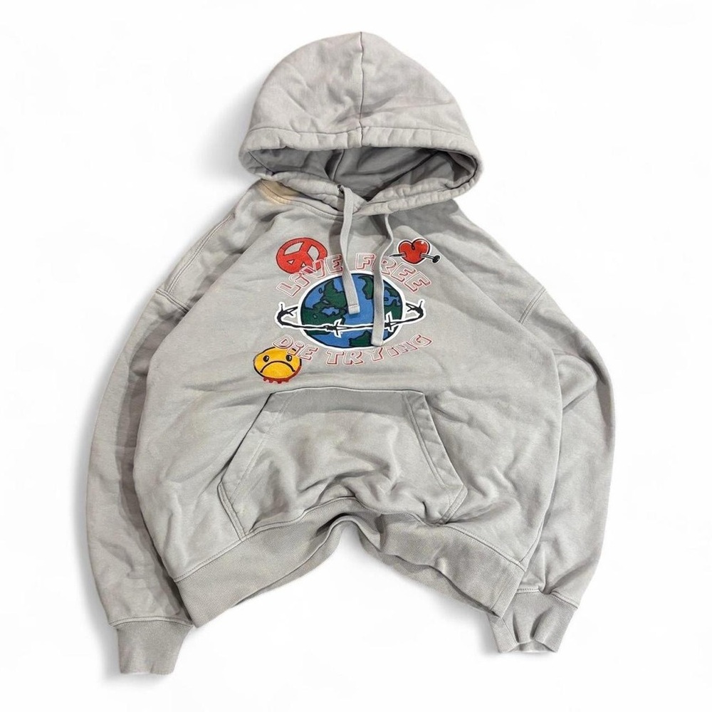 H&M Live Free Die Trying Heavyweight Hoodie Sweatshirt
